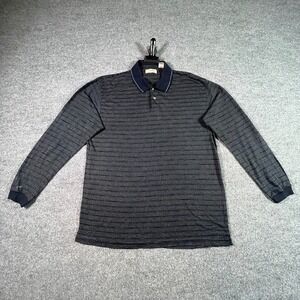 Chereskin Polo Shirt Men's XL Blue Polyester Striped Golf Sports Performance